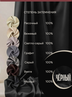 Шторы Blackout цвет Чёрный 200х250 /2шт с индивидуальным дизайном и 100% затемнением.