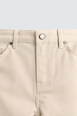 ZARA БРЮКИ STRAIGHT FIT, ЭКРЮ