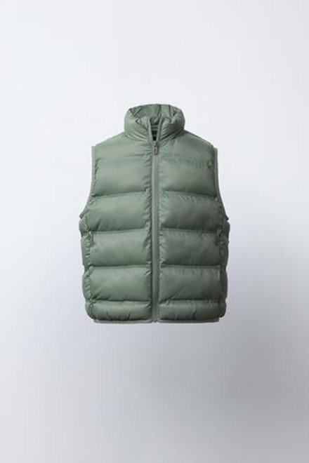 ZARA ЛЕГКИЙ ЖИЛЕТ С КАПЮШОНОМ WATER REPELLENT, СВЕТЛЫЙ ХАКИ