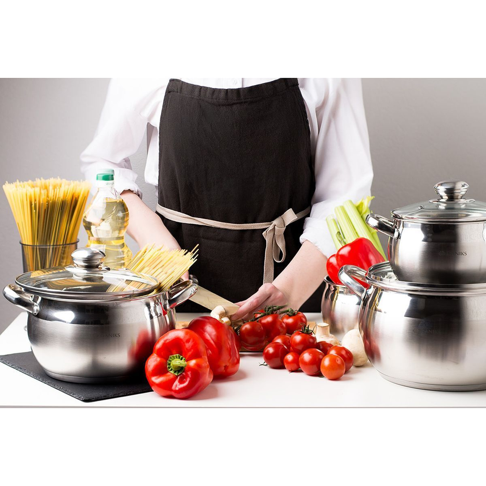 Набор посуды нерж, 6 пр, кастрюли 1.9,2.9,3.9 л, индукц, Daniks, Классика, SD-6