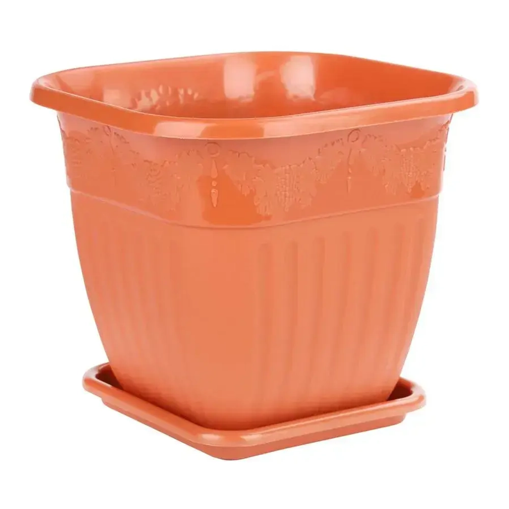 Горшок-кашпо Лозанна 3л квадратный (коричневый) (комплект 15 шт)