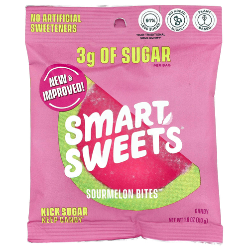 SmartSweets, Sourmelon Bites™, арбуз, 50 г (1,8 унции)