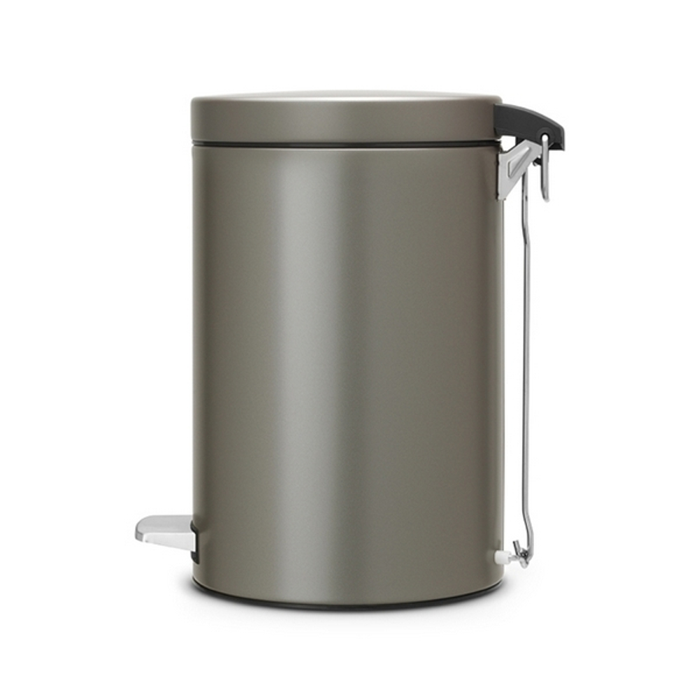 Ведро для мусора Brabantia платина 12л вид сбоку