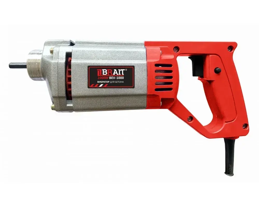 Вибратор для бетона BRAIT BEV-1000 (1000 Вт, 3800 об/мин, металлический корпус) / силовая техника и оборудование