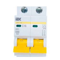 Выключатель автоматический модульный 2п C 16А 4.5кА ВА47-29 KARAT IEK MVA20-2-016-C