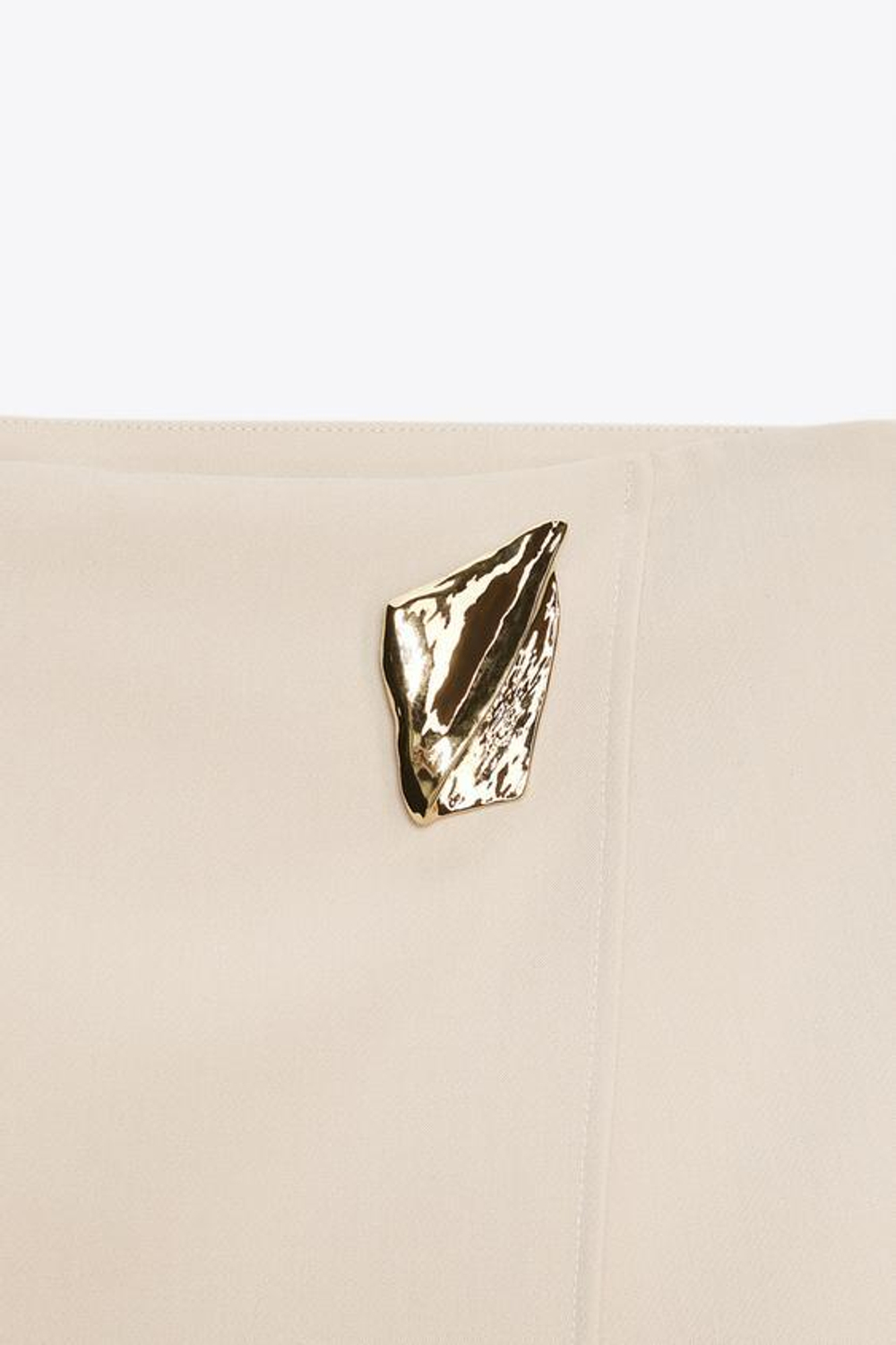 ZARA ЮБКА-БРЮКИ С АСИММЕТРИЧНОЙ ОТДЕЛКОЙ, ЭКРЮ