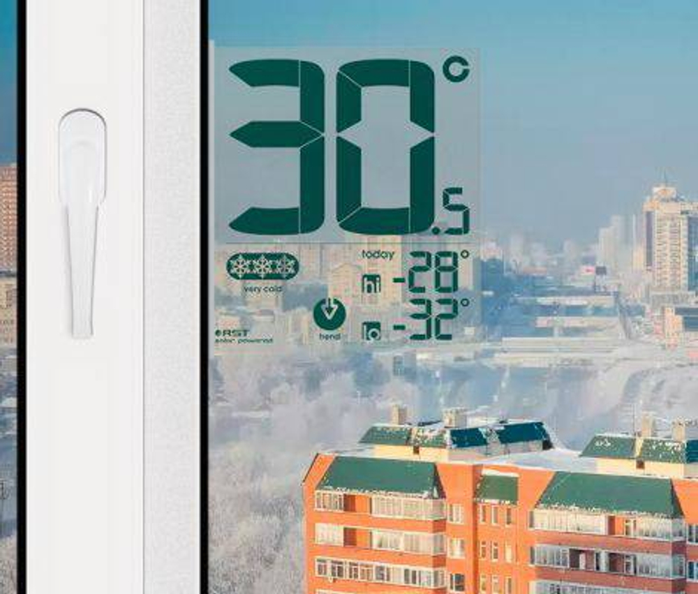 Цифровой оконный термометр RST на липучке с солнечной батареей (RST01391)