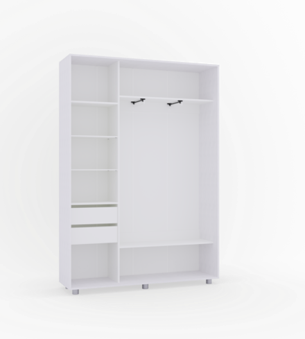 Шкаф-купе МАМА PRIME, 160х45х230 Белый с зеркалом