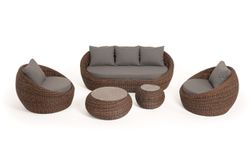 "Барселона" лаунж-зона из искусственного ротанга, цвет коричневый