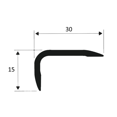 Угол 30*15мм "DO-1" 2,7м Серебро мат. анод. алюм.
