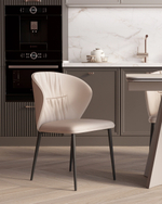 Стул обеденный Deia кремовая экокожа черные ножки