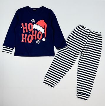 Пижама хлопковая "Ho-ho-ho" синяя