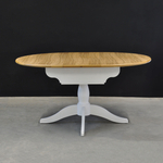 Стол кухонный, 120х80, Итан, раздвижной, обеденный, круглый, деревянный, белый, Dipriz