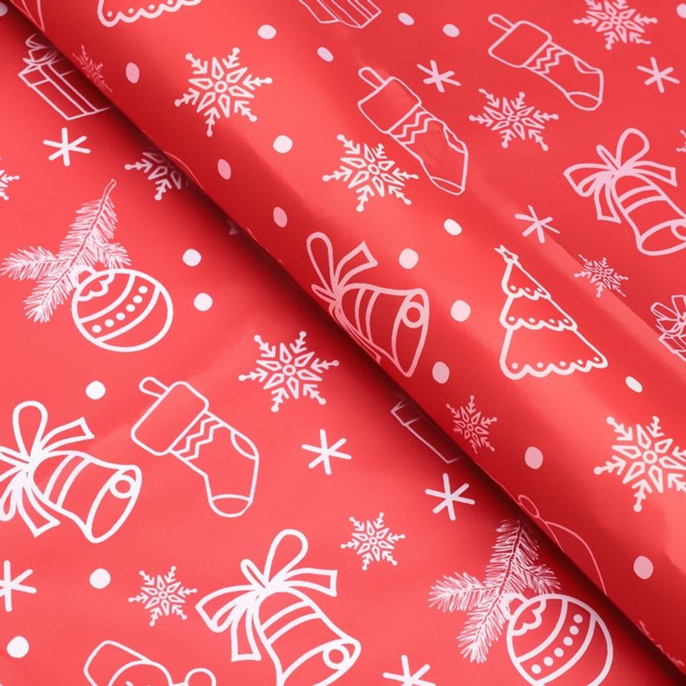 Бумага упаковочная тишью "Новогодний праздник",50 х 66 см, 1 лист