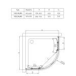 Душевой уголок Alpha VSQ-3AL900CL, 900*900, хром, стекло прозрачное