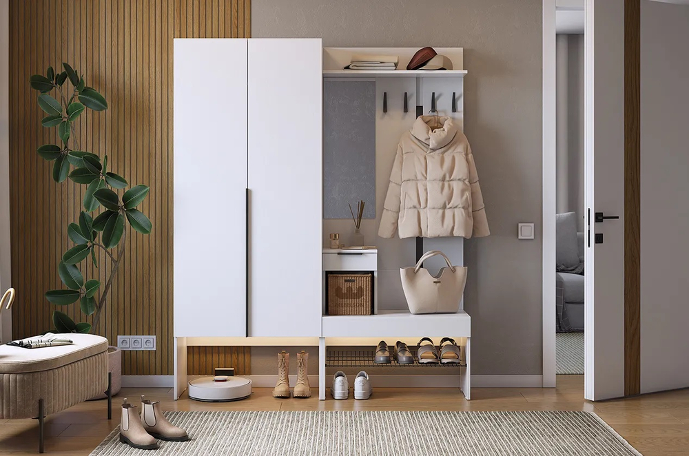 Баско (MebelSon) Набор мебели для прихожей (комплектация К1) белый