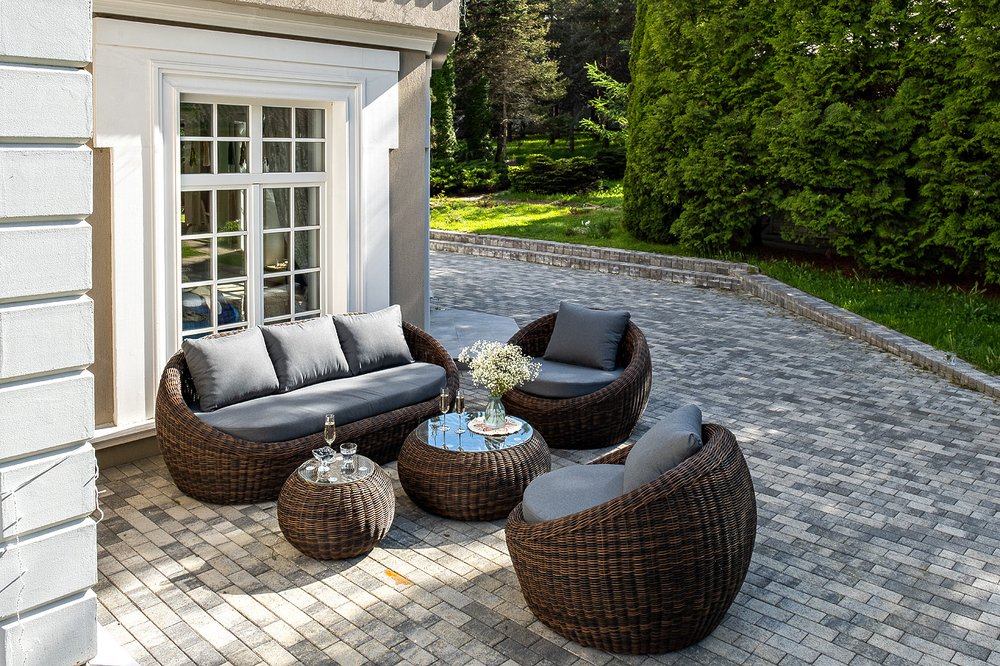 "Барселона" лаунж-зона из искусственного ротанга, цвет коричневый