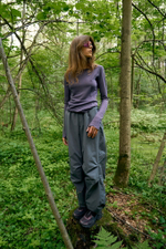 Лонгслив Nothomme Blue Wool Jacquard Mesh T-shirt "Deep Purple" Women's