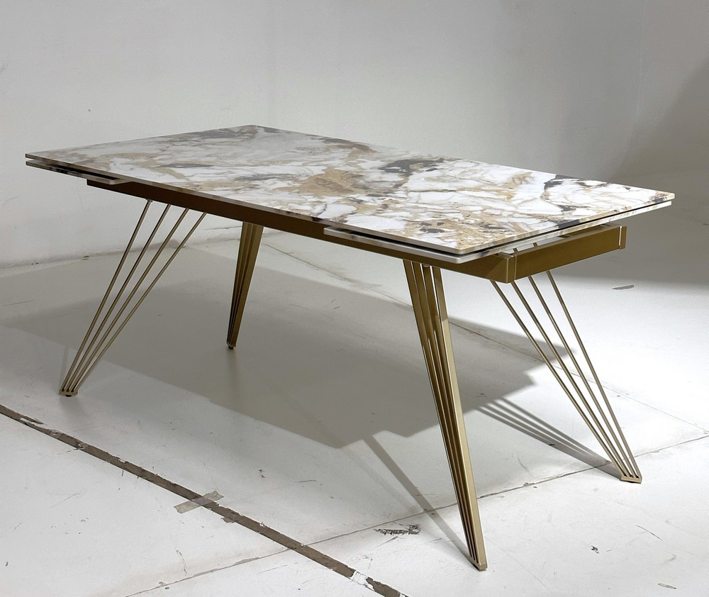 Стол М-City DISAUR Асерра-1 (Acerra-1) 160 Гранд Жаде (Gloss Grand Jade, керамика, Шампань