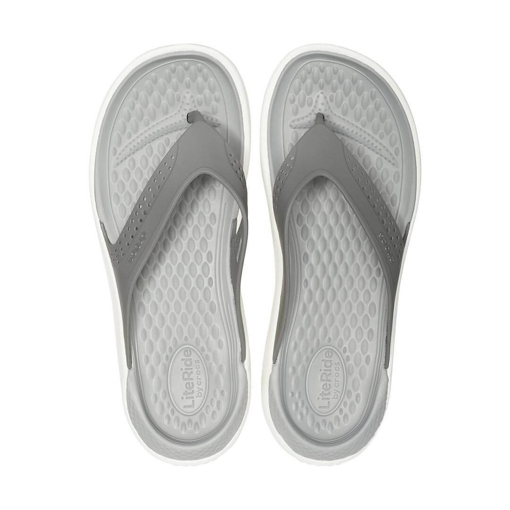 Шлепанцы Crocs LiteRide Flip Smoke Pearl White