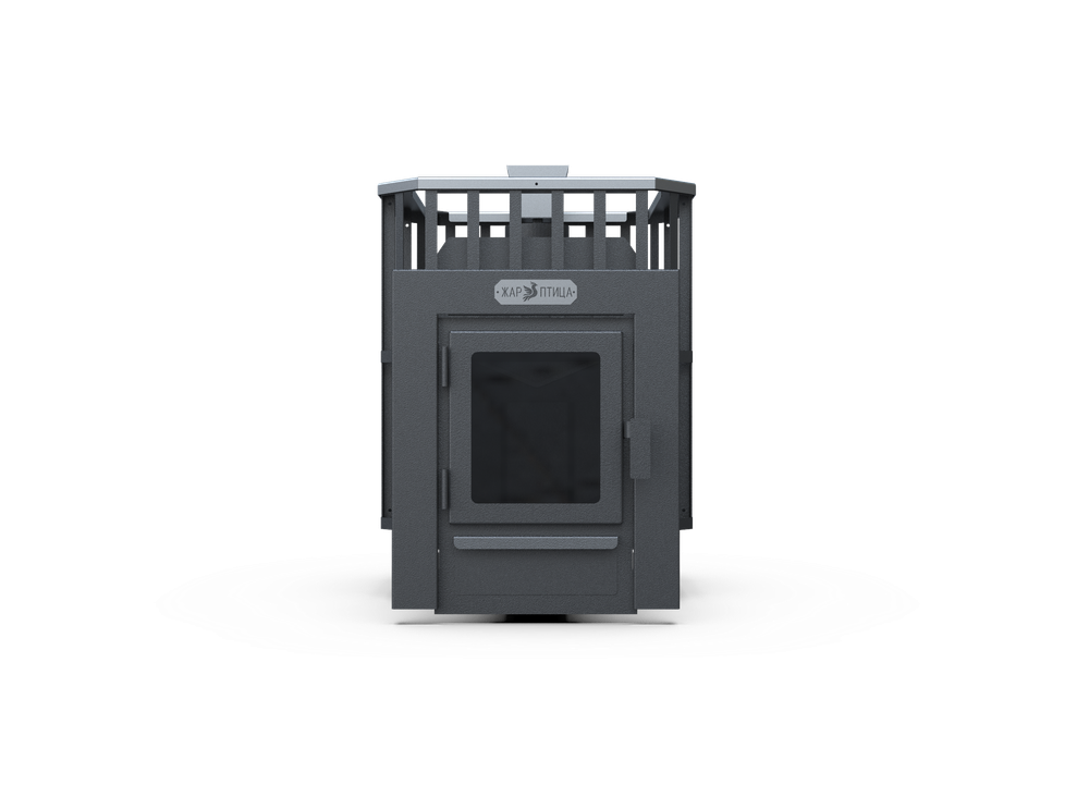 Банная печь Душа- 15 Сетка Высечка Закрытая Каменка стекло 8мм