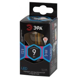 Лампочка светодиодная ЭРА F-LED P45-9W-840-E27 E27 / Е27 9Вт филамент шар нейтральный белый свет
