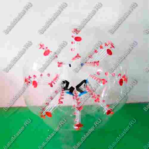 Бампербол ТПУ, диаметр 1,2 м, с красными держателями