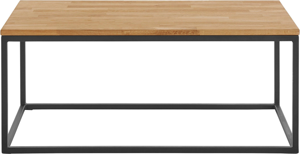 Кофейный столик 100х50х42, Детлиф, столик журнальный, стол лофт, деревянный, массив дуба / металл, Dipriz