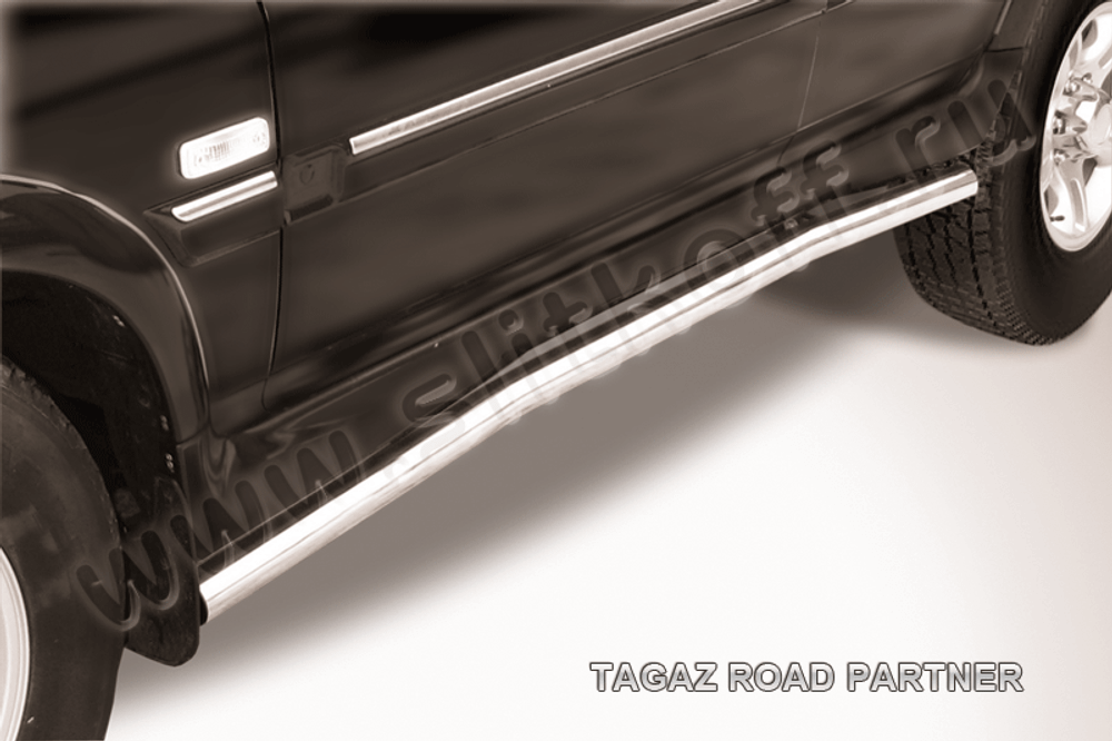 Пороги из нержавейки TAGAZ Road Partner (2008-2011) d57 с гибами