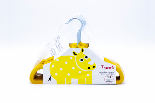 Набор вешалок 3 Sprouts (10 шт) Носорог