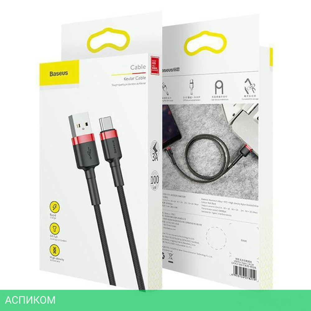 Кабель Baseus Cafule 1m Red/Black (CATKLF-B91)