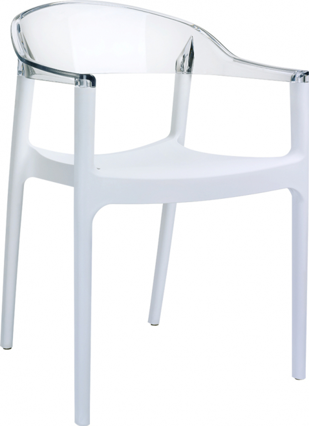 Кресло пластиковое Siesta Contract Carmen, белый, прозрачный