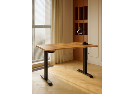 Компьютерный стол Woodville Маркос с механизмом подъема 120х75х75 дуб вотан, черный, ножки черные