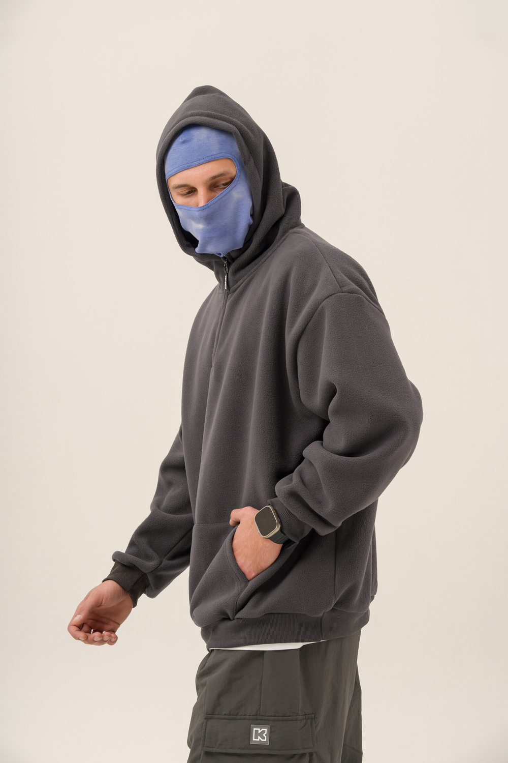 Худи KUL'TURA "HALF ZIP FLEECE 450 GR" Темно-серый