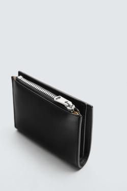 ZARA КОЖАНЫЙ КОШЕЛЕК, ЧЕРНЫЙ
