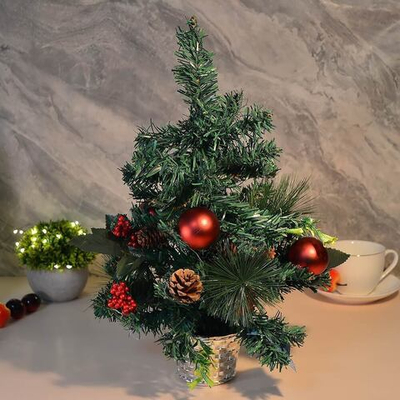 Елка настольная 45см с красными украшениями, SY15CJHW-012B 45 см