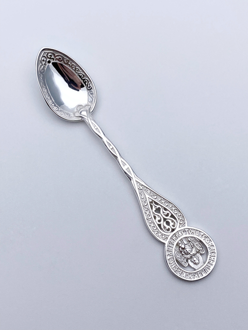 Ложка из серебра/Без покрытия/Ангел