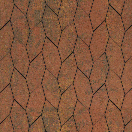 Тротуарная плитка СКОШЕННЫЙ ШЕСТИУГОЛЬНИК - Листопад гладкий Арабская ночь