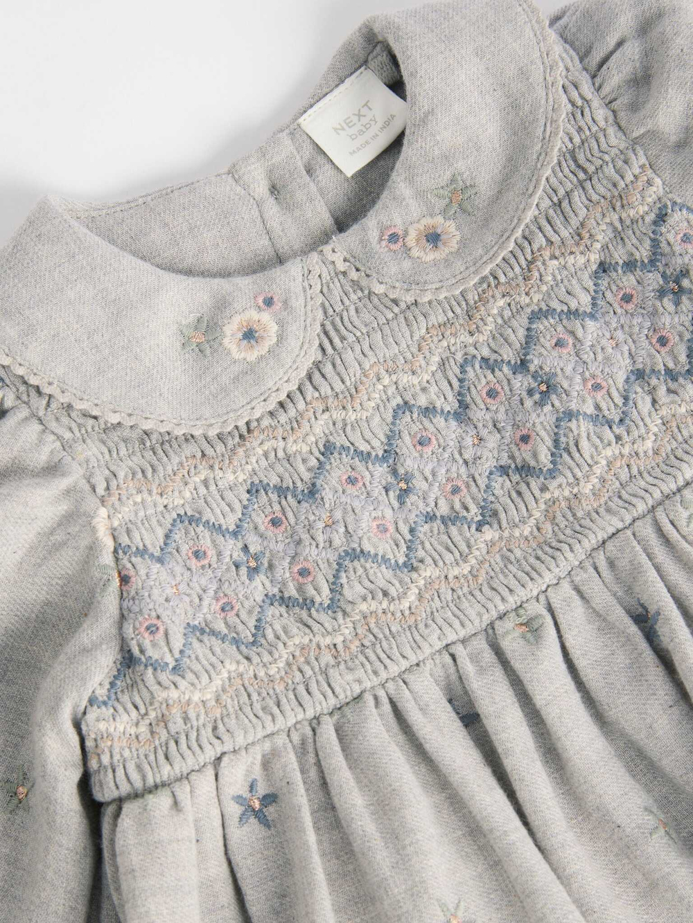 Платье и колготки в комплекте для девочки Next Q94-823, Серый, Кремовый