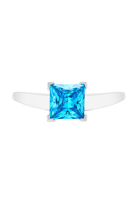 Кольцо из серебра с центральной вставкой из выращенной голубой шпинели