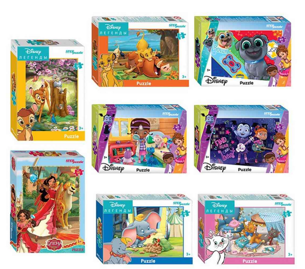 Пазл 80эл. "Disney- 6" в ассорт. (Степ пазл)