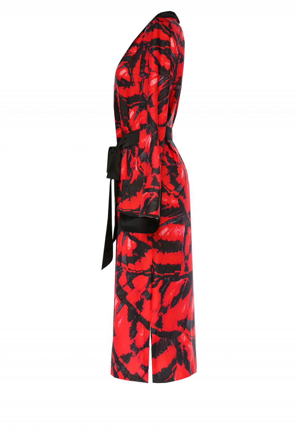 Платье-халат красное с принтом 40-19 SS