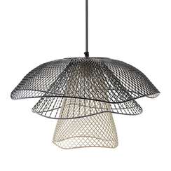 Светильник подвесной Vinger, Ø48х30 см, черный/серый/белый