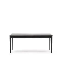 Раздвижной стол Lenon черный из шпона и массива дуба 160(240)x90