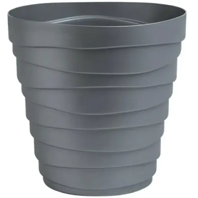 Кашпо для цветов пластиковое 2,25л d-18см «Бархан» Серебряный