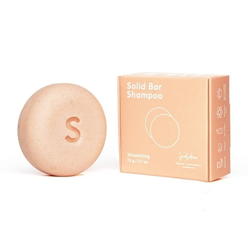 Твёрдый шампунь для объёма и восстановления волос, 75 гр (Smorodina)