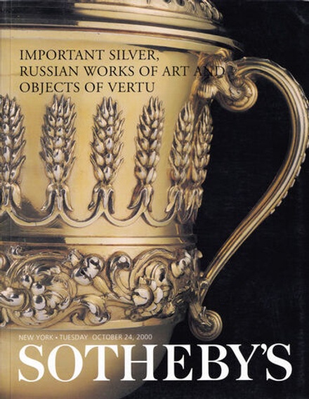 Каталог аукциона Sotheby's, Нью-Йорк, Шедевры серебра, русское декоративно-прикладное искусство и предметы роскоши от 24 октября 2000 года