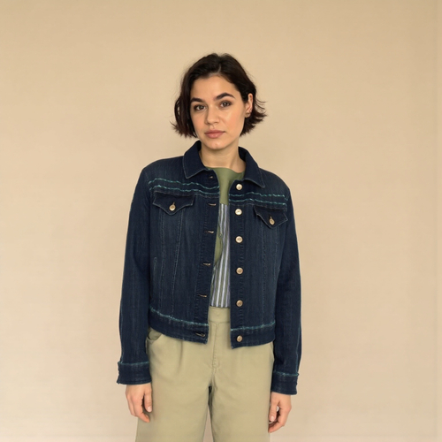 Джинсовая куртка с вышивкой Marina Rinaldi