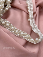 Тесьма серебро бисер жемчуг 1,5 см