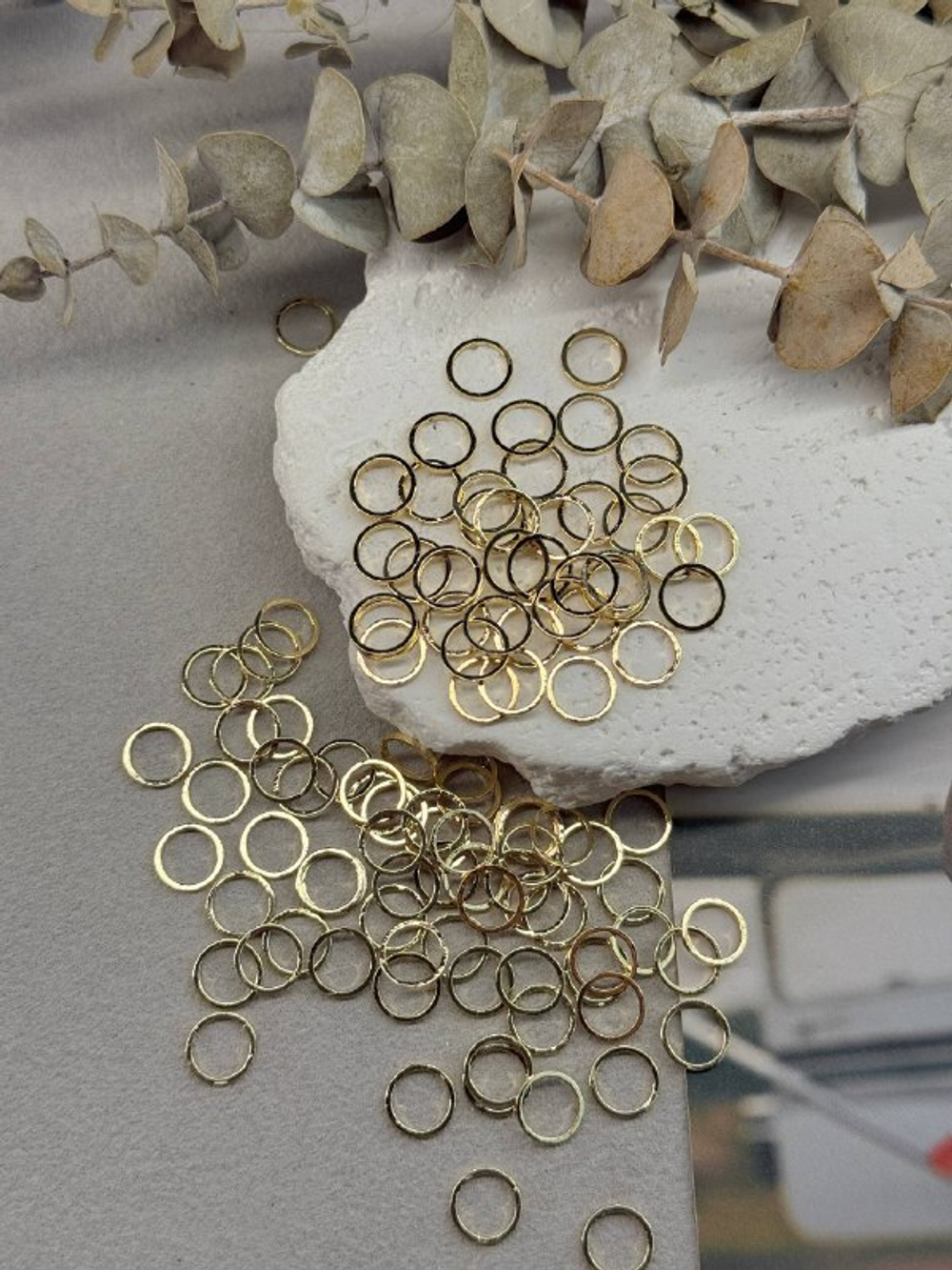 Коннектор "Круг", 8 мм 10 штук, позолота 14k